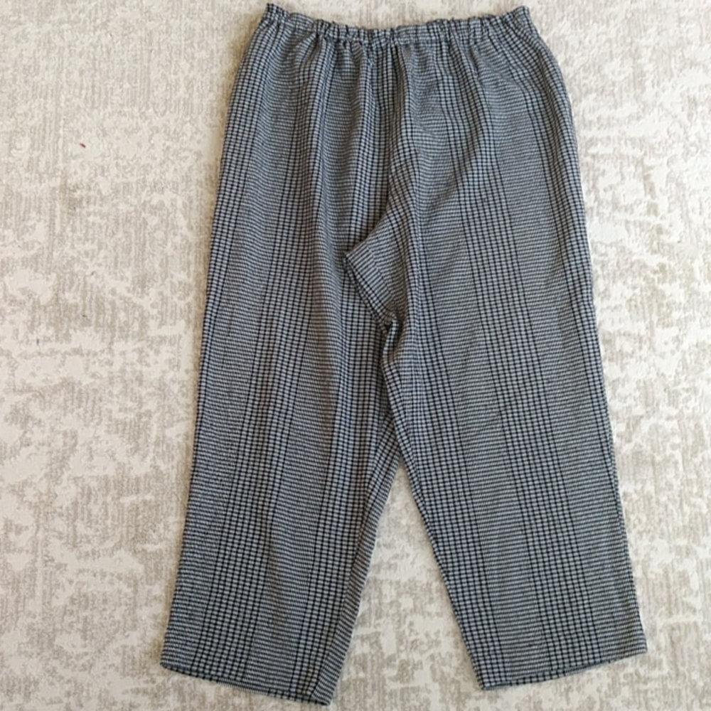 Vintage Ellen Figg Checkered High Waisted Cropped Pants 1X -16 Black White